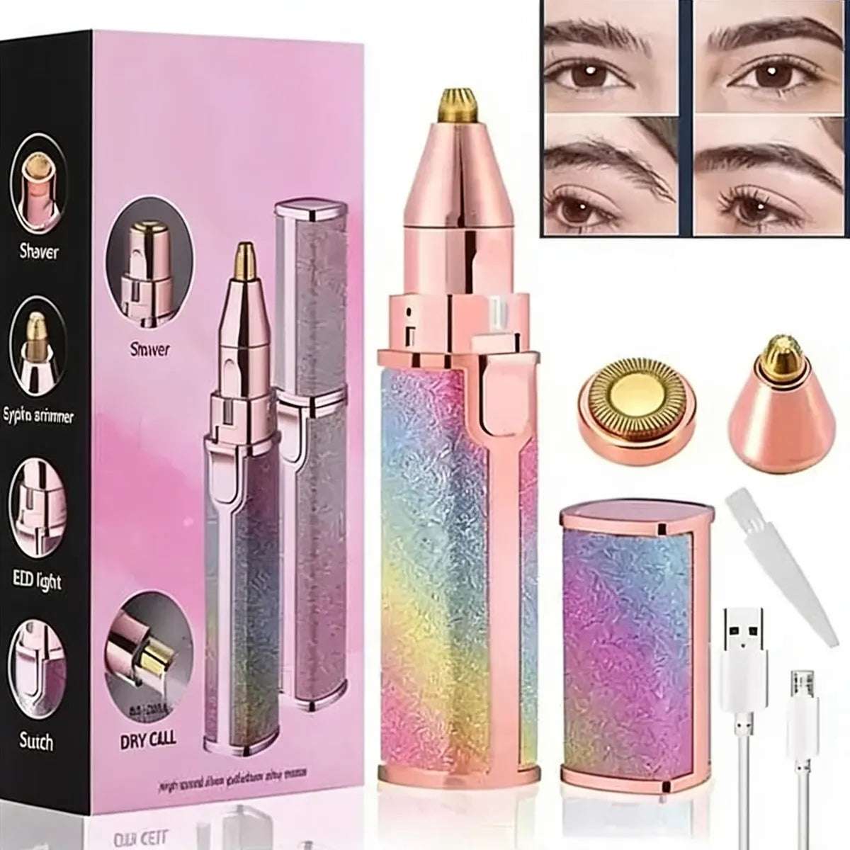 Depilador Facial Cejas nariz 2 en 1